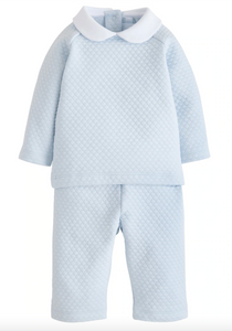 Quilted Pant Set- Light Blue