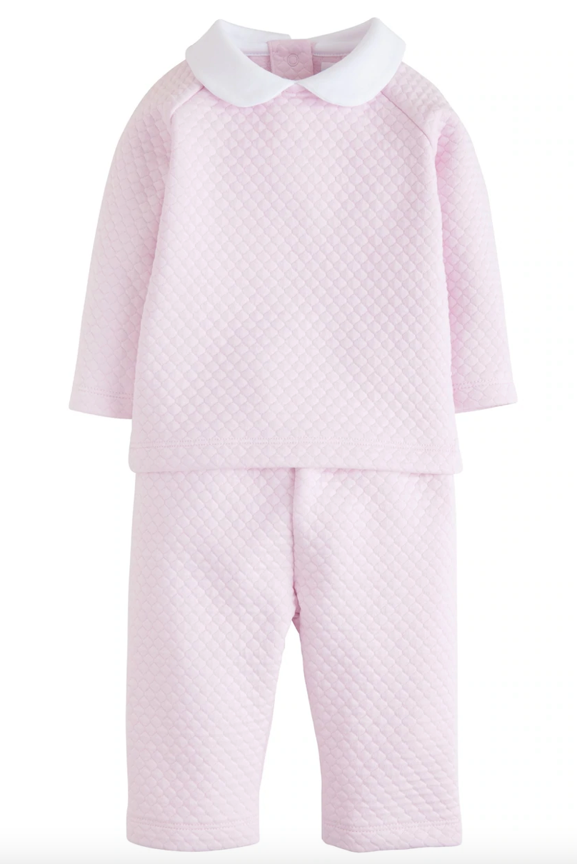 Quilted Pant Set- Light Pink