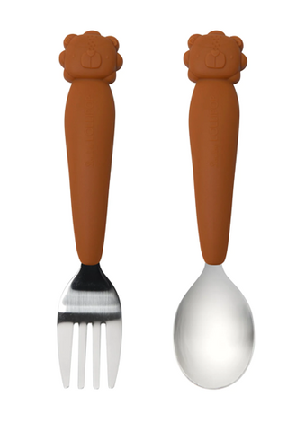 Born To Be Wild Kids Spoon and Fork Set - Lion