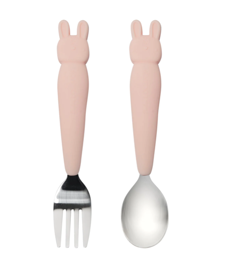 Born To Be Wild Kids Spoon and Fork Set - Bunny