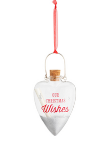Our Christmas Wishes Glass Heart