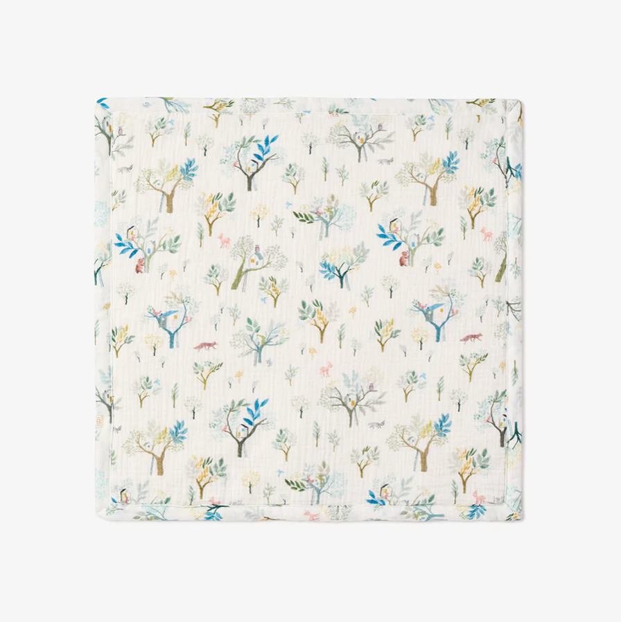 TREEHOUSE FOREST ORGANIC MUSLIN FUR BACK SECURITY BLANKIE