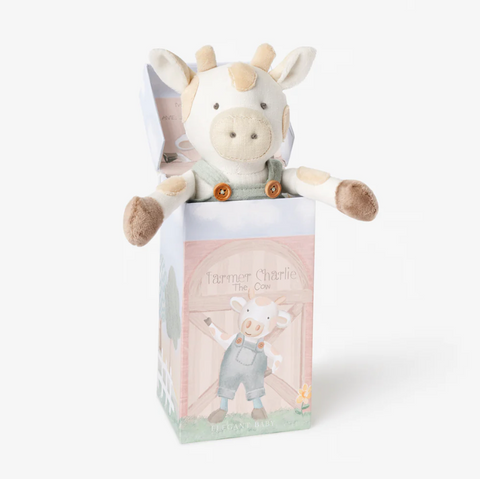 Linen Charlie the Cow Toy 10" Boxed