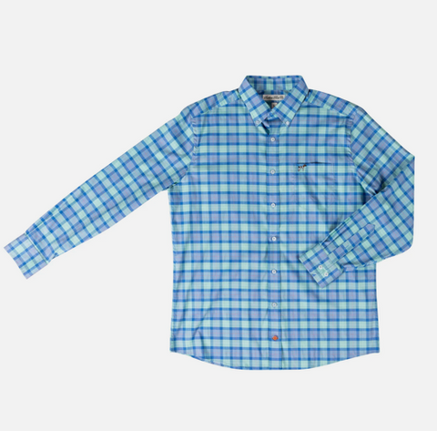 Youth Hadley Stretch Button Down- Topsail Plaid (FINAL SALE)