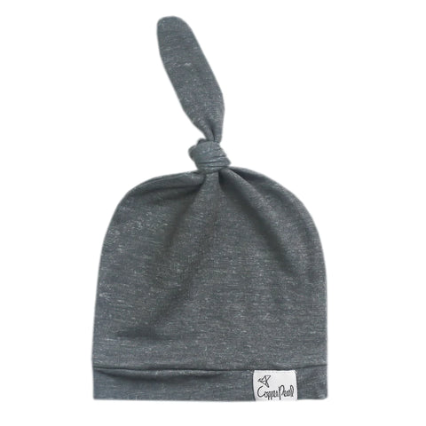 Baby Top Knot Hat- Slate