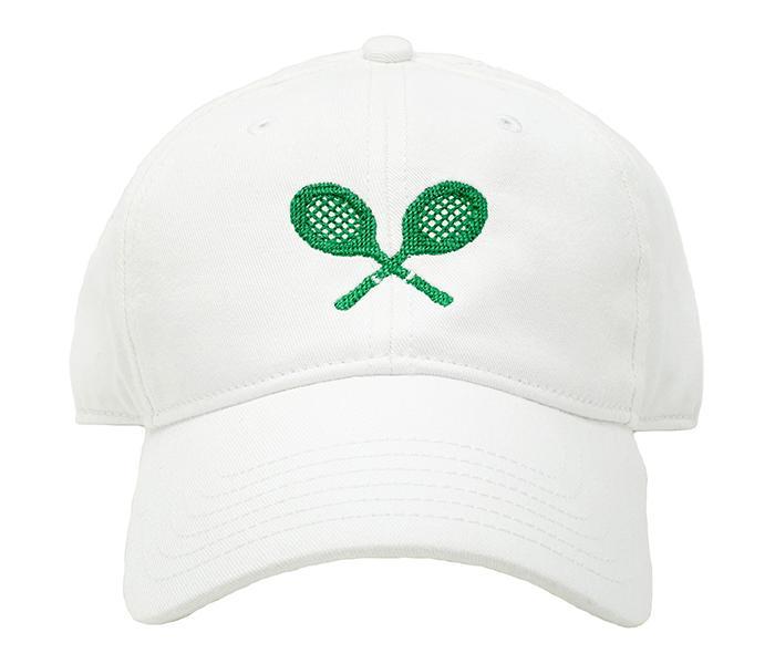 Tennis Racquets on White Hat