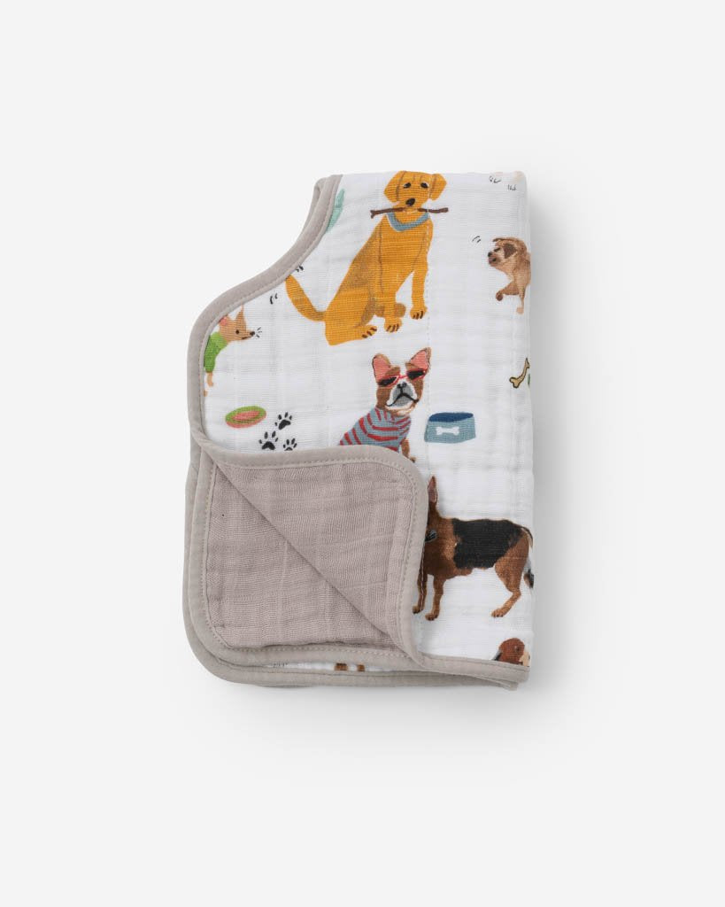 Woof Cotton Muslin Burp Cloth