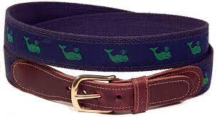 Green Whale on Navy on Navy- Belt