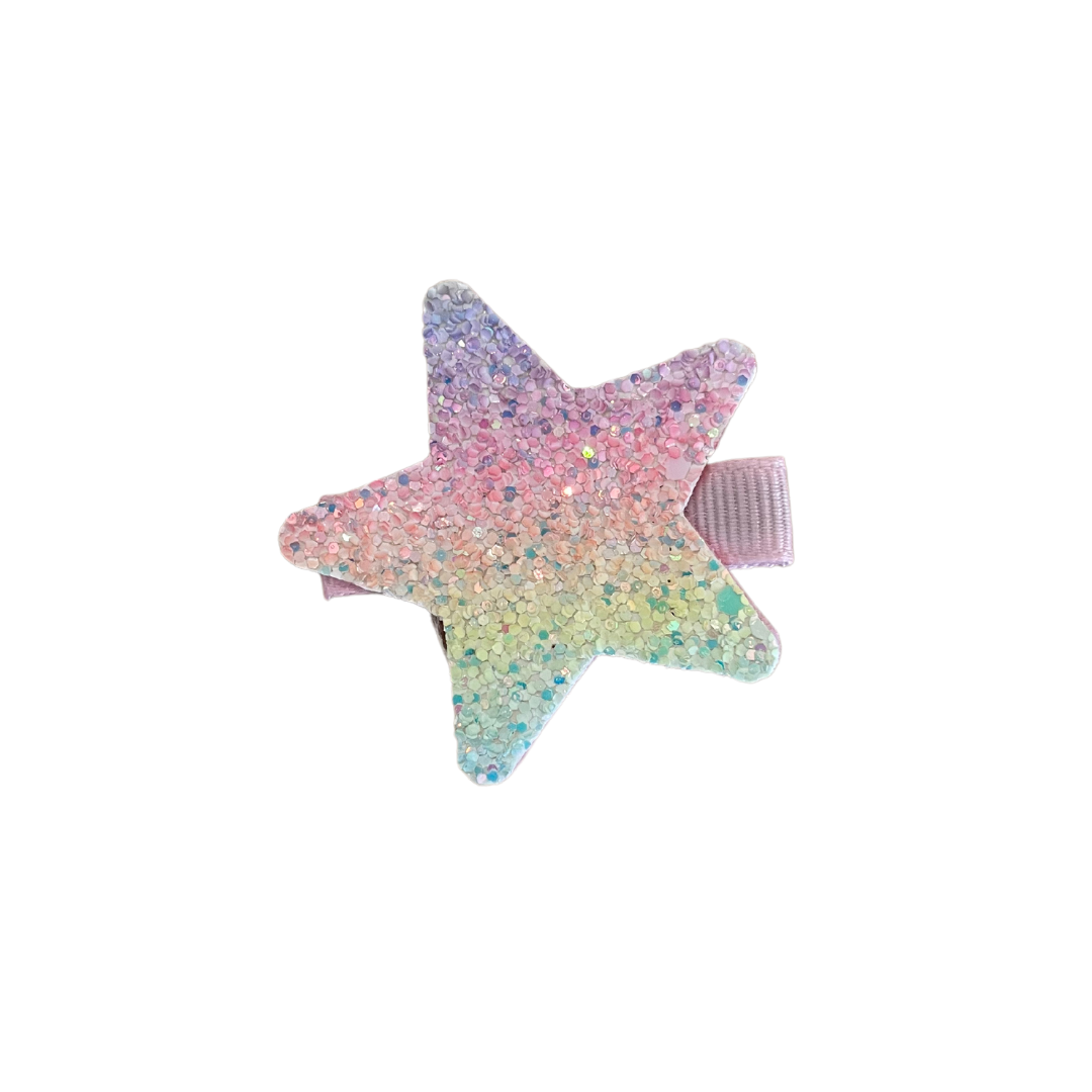 Glitter Star on Pinch Clip