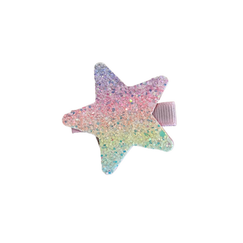 Glitter Star on Pinch Clip