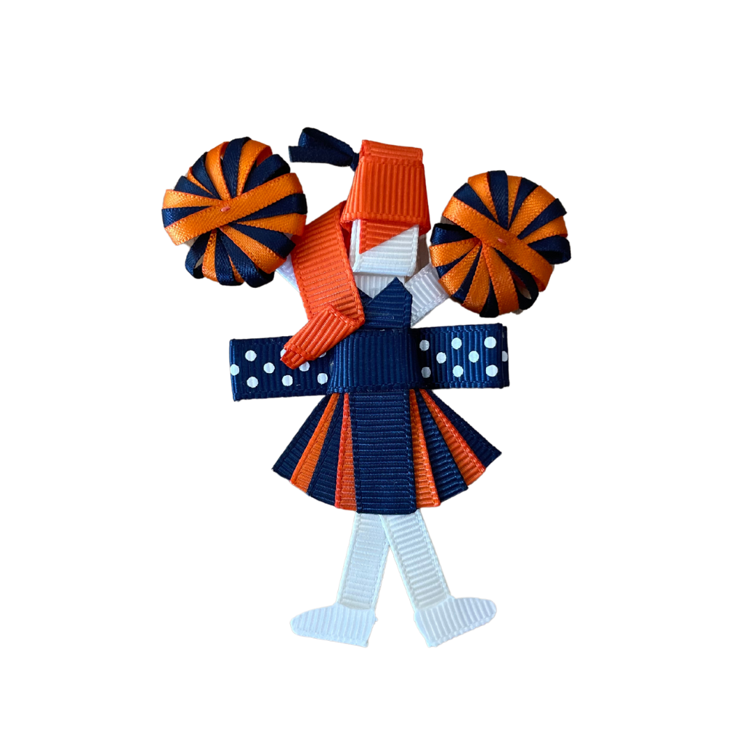 Navy/Orange Cheerleader (Orange Hair) Hair Clip