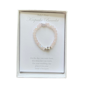 Baby's First Light Pink Bracelet with Cross