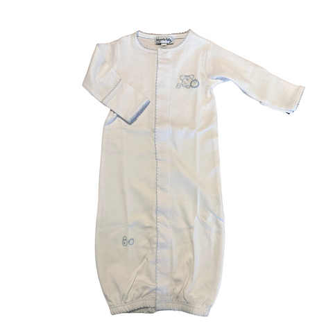 All Things Baby Embroidered Gown- Light Blue