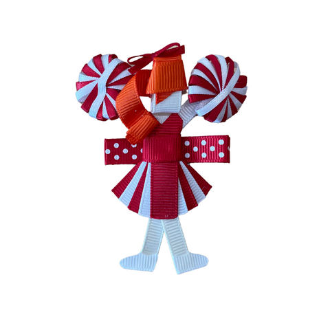 Red/White Cheerleader (Orange Hair) Hair Clip