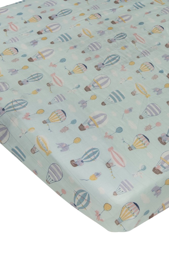 Muslin Crib Sheet- Up Up Away