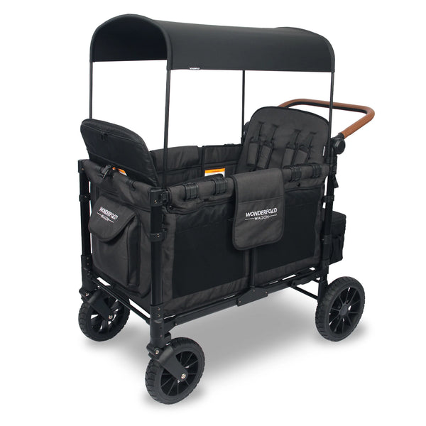 Wonderfold W4 Luxe Stroller Wagon - Volcanic Black
