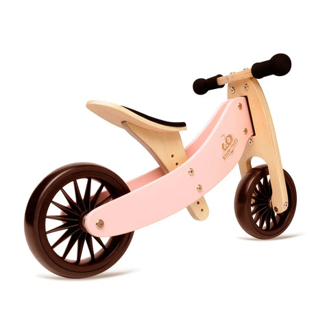 Tiny Tot Plus 2-in-1 Wooden Balance Bike & Tricycle- Rose