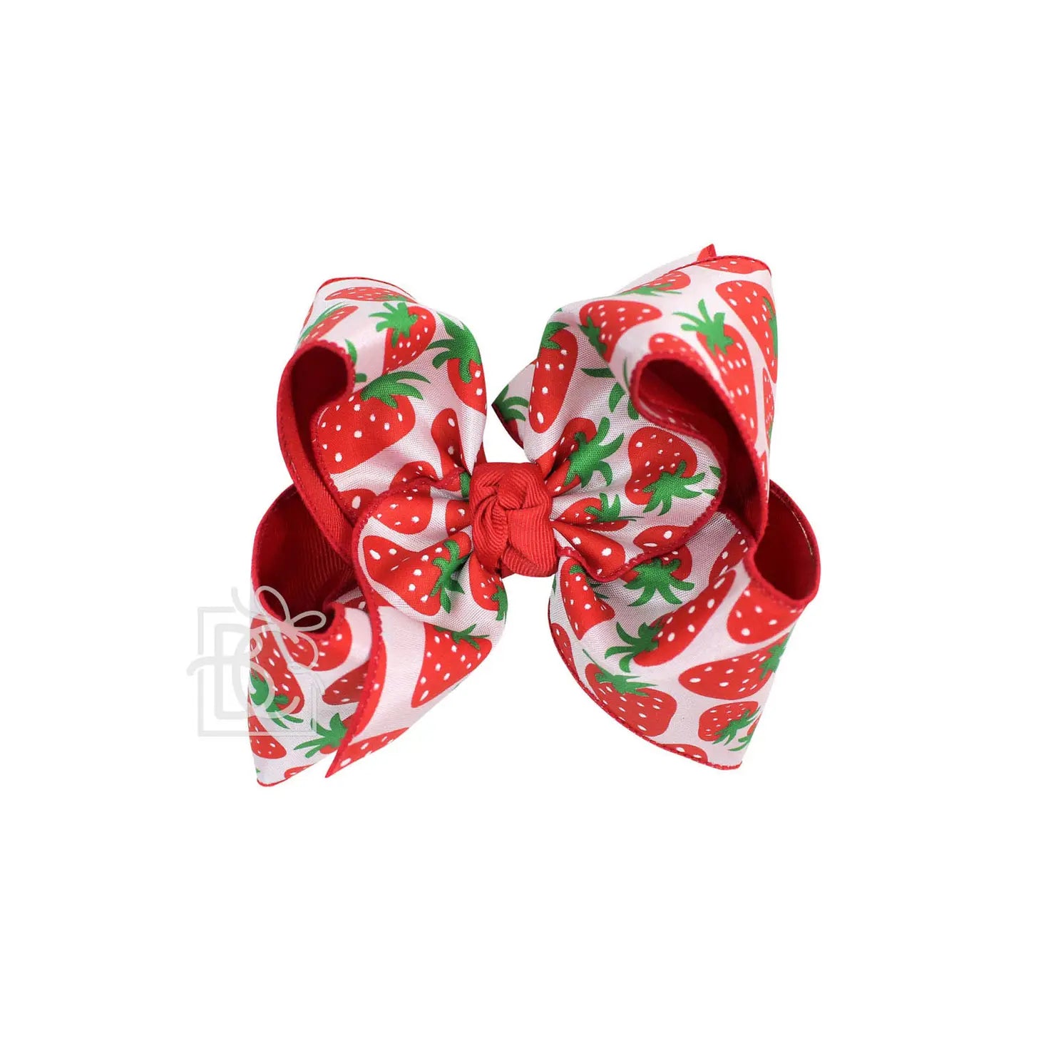 Layered Strawberry Bow On Clip
