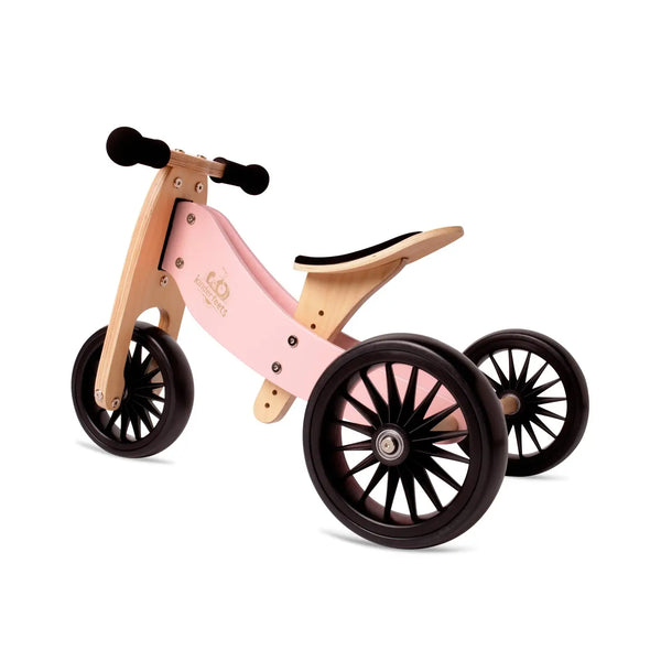 Tiny Tot Plus 2-in-1 Wooden Balance Bike & Tricycle- Rose