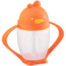 Lollacup - Weighted Straw Sippy Cup- Happy Orange