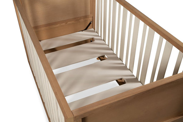 Novella Crib w/Toddler Bed Conversion Kit in Stained Ash/Ivory