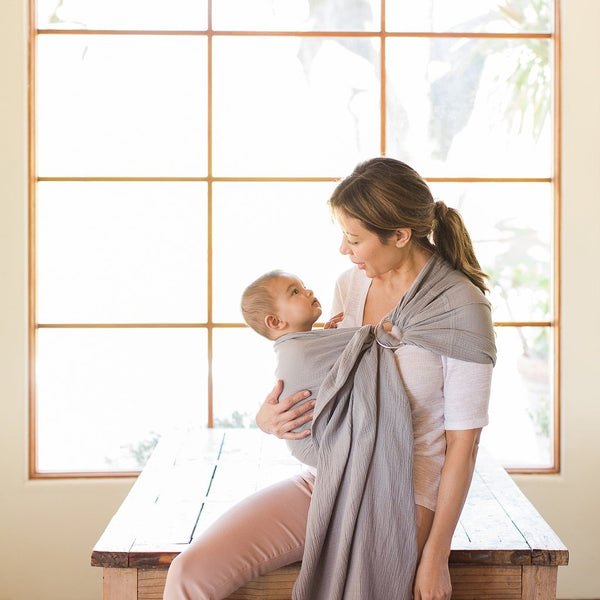 Moby Ring Sling- Double Gauze- Pewter