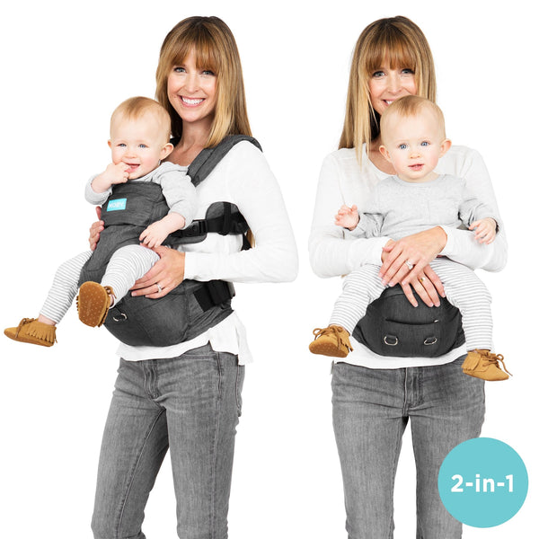 MOBY 2-in-1 Carrier + Hip Seat- Grey