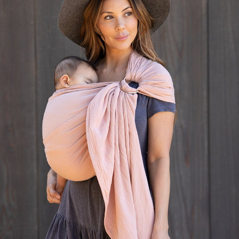 Moby Ring Sling- Double Gauze- Rose
