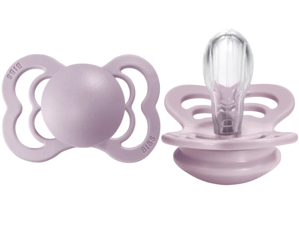 BIBS Pacifier SUPREME Silicone 2 PK Dusky Lilac, Size 1